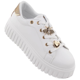 Women's platform sports shoes, white NEWS 4756 Women's platform sports shoes, white NEWS 4756