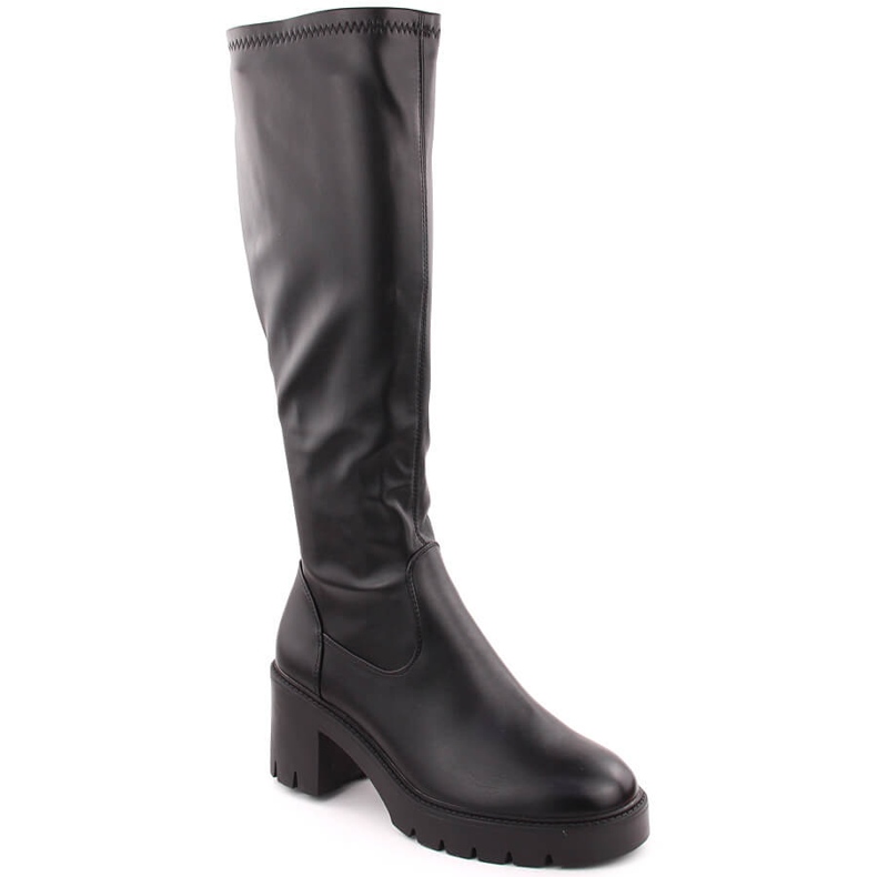 Women's insulated high-heeled and platform boots, black Vinceza 58332