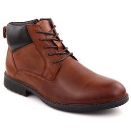 Leather men's insulated ankle boots, brown, T.Sokolski Z24-81