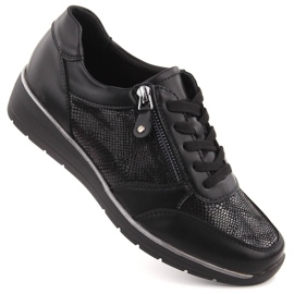 Filippo DP6633 black sports shoes with a zipper