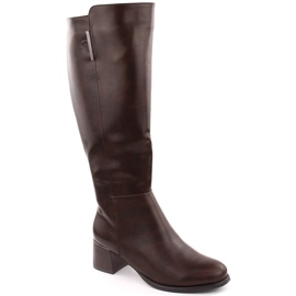 Women's brown insulated high-heeled boots Jezzi MR2481-3