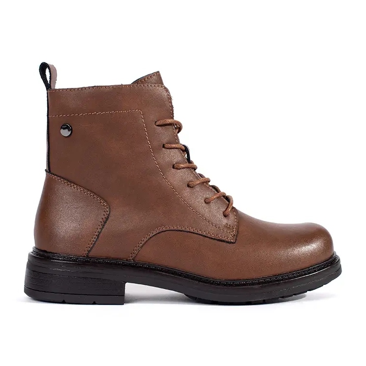Brown women's leather lace-up ankle boots by Sergio Leone Brown women's leather lace-up ankle boots by Sergio Leone