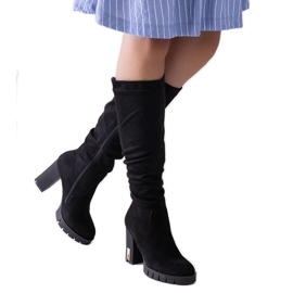 Black insulated Ashiva high-heeled boots