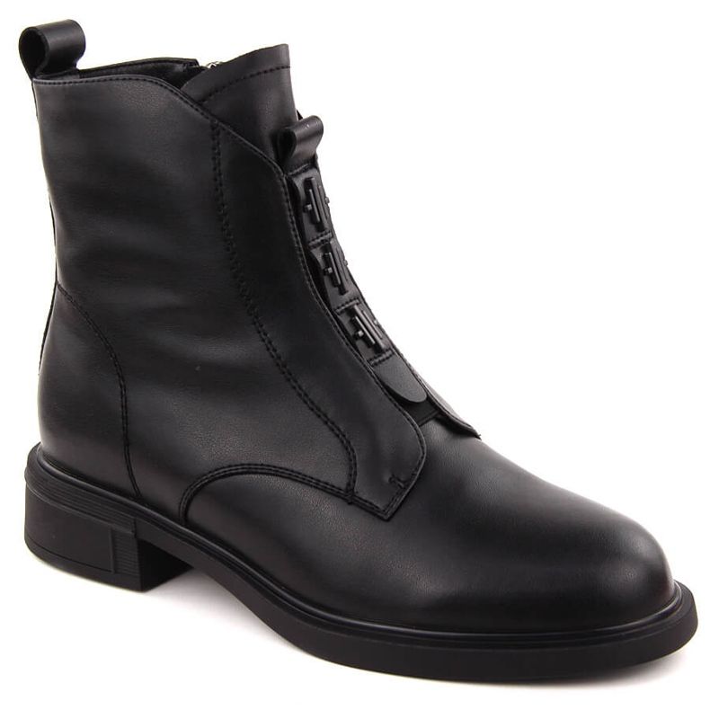 Black women's leather boots D&A S.Barski Premium Collection CR42-080 Black women's leather boots D&A S.Barski Premium Collection CR42-080