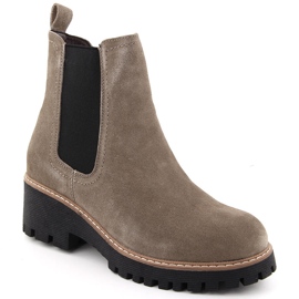 Taupe leather women's ankle boots Filippo DBT4805 beige