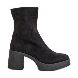 Women's Boots On A Platform And Massive Heel S.Barski HY42-739 Black Women's Boots On A Platform And Massive Heel S.Barski HY42-739 Black