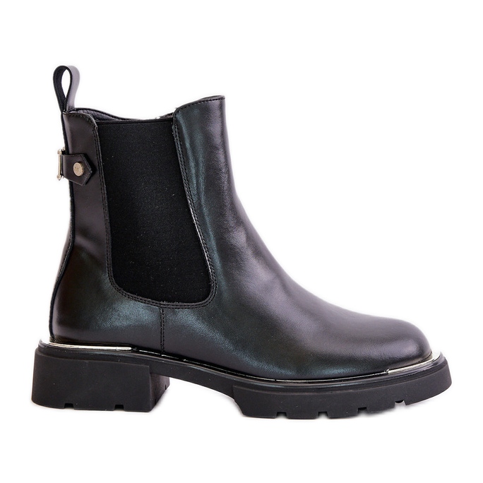 Leather Chelsea Boots With Zipper GOE OO2N4147-E2 Black