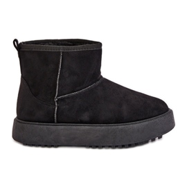Women's Platform Snow Boots Made of Eco Suede, Black Atteria