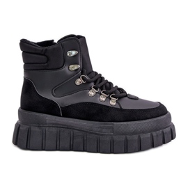 Women's Insulated Trapper Ankle Boots on the Black Jelenia Platform