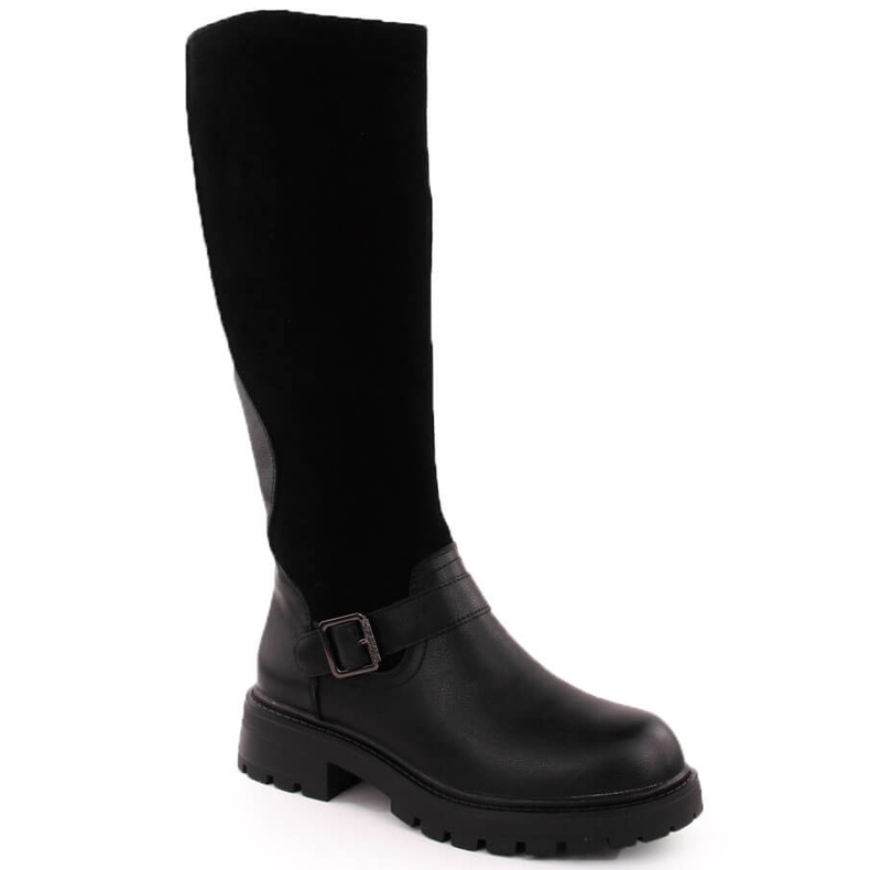 Sergio Leone KZ708 black leather women's boots