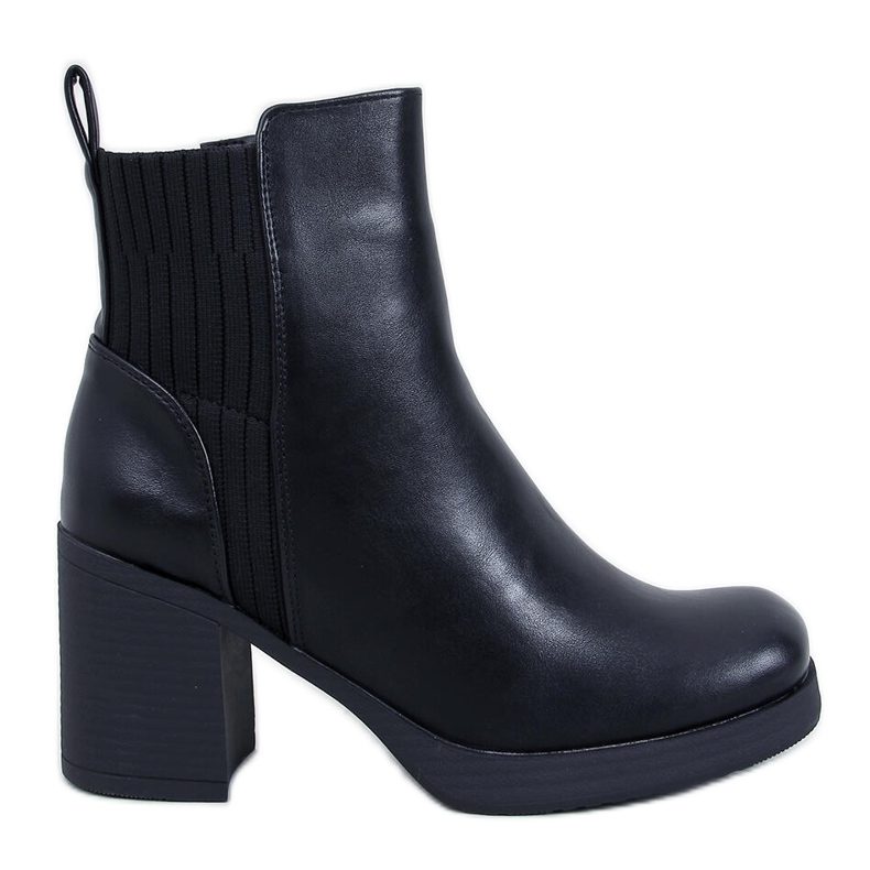 Jarrion Black Heeled Ankle Boots