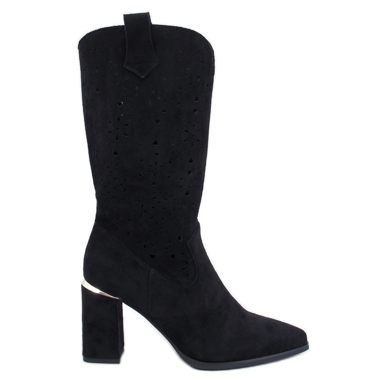 Openwork high-heeled boots Strokes Black Openwork high-heeled boots Strokes Black