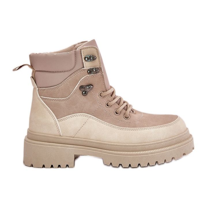 Beige Rabaria Women's Lace-Up Trapper Boots Beige Rabaria Women's Lace-Up Trapper Boots