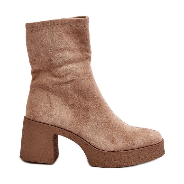 Women's Boots On Platform And Massive Heel S.Barski HY42-739 Beige
