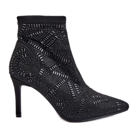S. BARSKI Slip-on Decorated Ankle Boots S.Barski HY42-161 Black