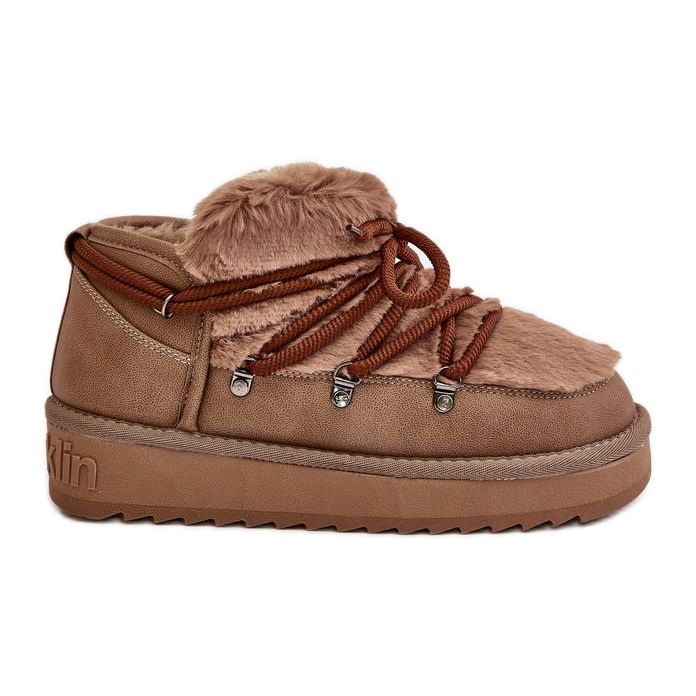 Low Platform Snow Boots With Fur D.Franklin DFSH370011 Brown