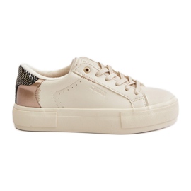 Insulated Women's Sneakers on the Big Star Platform OO274A454 Beige