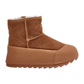 Insulated Suede Snow Boots On The Big Star Platform OO274A212 Brown