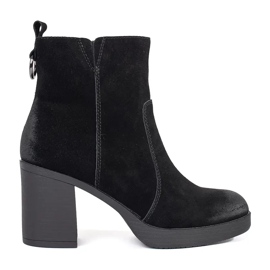Black leather women's ankle boots by Sergio Leone Black leather women's ankle boots by Sergio Leone