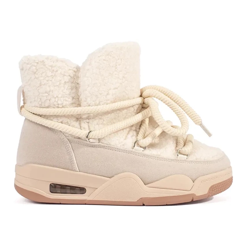 Seastar Beige women's snow boots with a thick sole