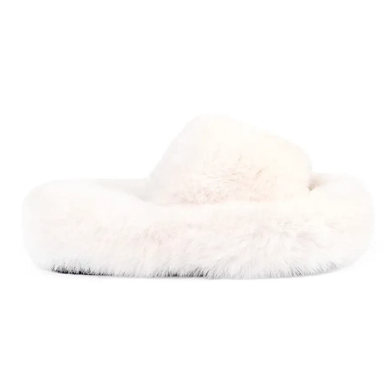 Seastar Beige furry home slippers on a platform Seastar Beige furry home slippers on a platform