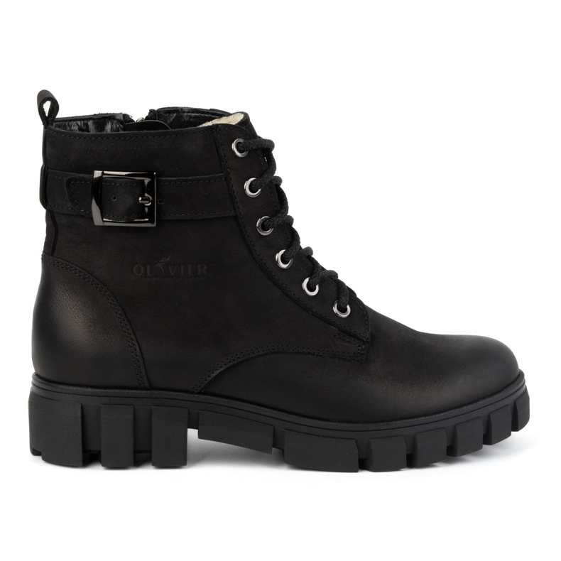 Olivier Women's leather boots, insulated, 373BB, black