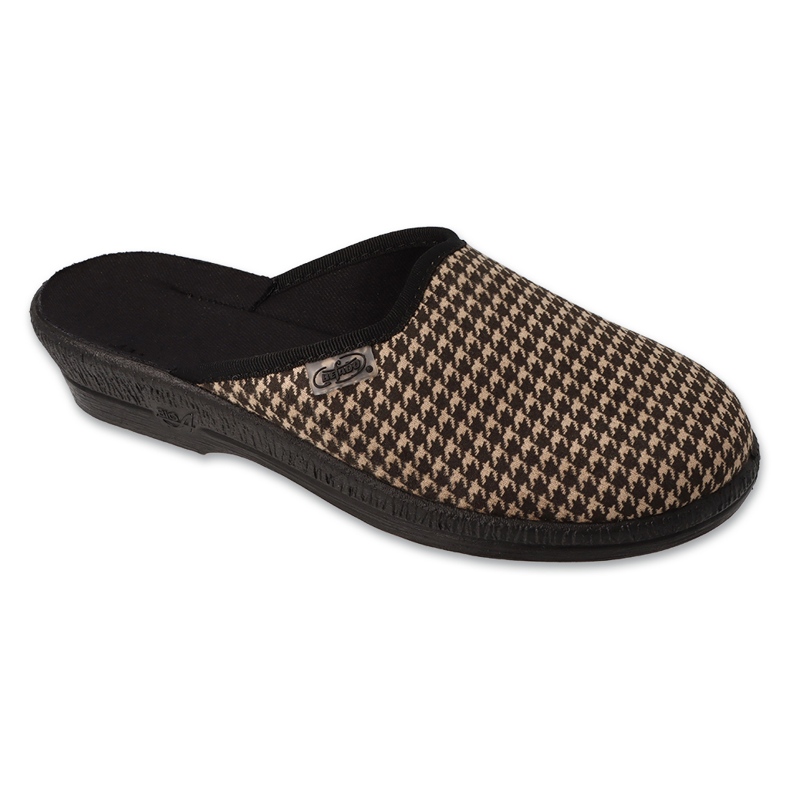 Befado women's pu patterned slippers 219D484 beige/black Befado women's pu patterned slippers 219D484 beige/black