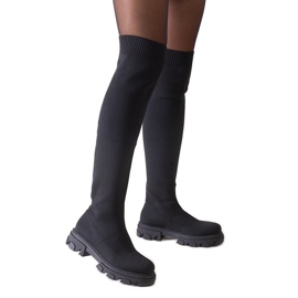 Long black fabric boots on the Athira platform