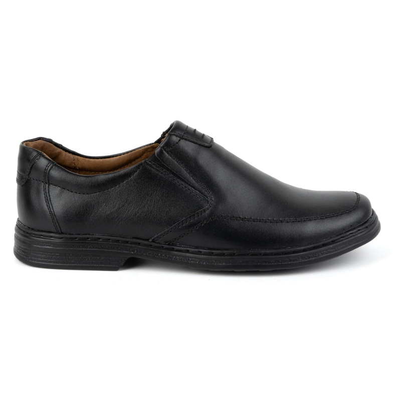 KOMODO Men's shoes made of natural leather slip-on 854K, black KOMODO Men's shoes made of natural leather slip-on 854K, black