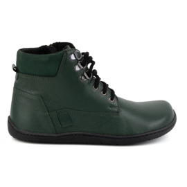 Olivier Women's minimalist barefoot winter leather shoes 1262 green