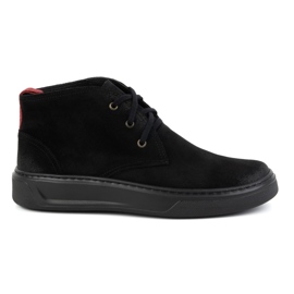 Chukka men's leather shoes KAMPOL 109/35 Sw, black Chukka men's leather shoes KAMPOL 109/35 Sw, black