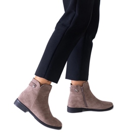Brown classic ankle boots made of Pereia eco-suede Brown classic ankle boots made of Pereia eco-suede