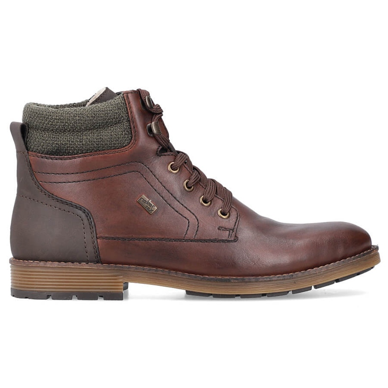 Leather waterproof ankle boots, insulated men's shoes, brown Rieker F4544-25