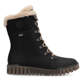 Waterproof women's boots with fur, black Rieker Y3424-00