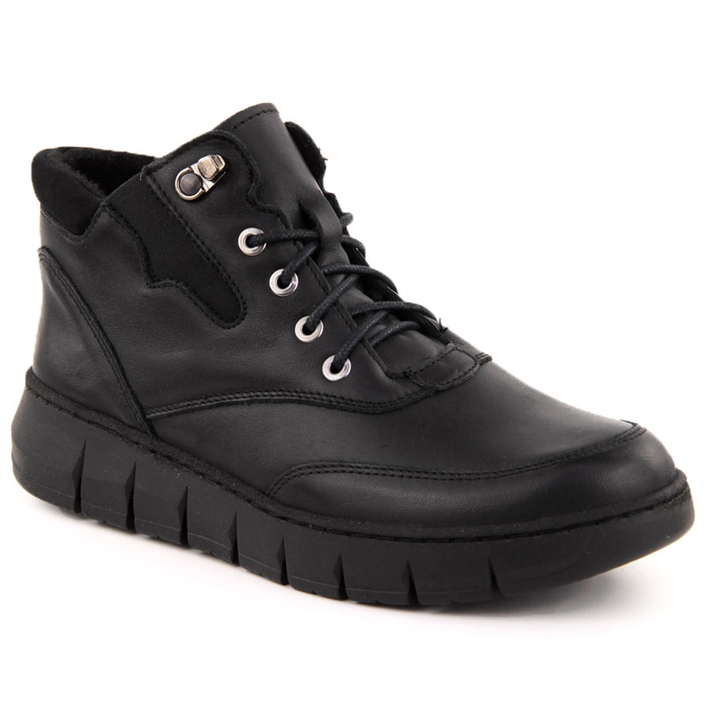 Women's leather boots on the platform, black Helios 561 Women's leather boots on the platform, black Helios 561
