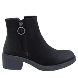 Levere Black nubuck low-heeled ankle boots Levere Black nubuck low-heeled ankle boots