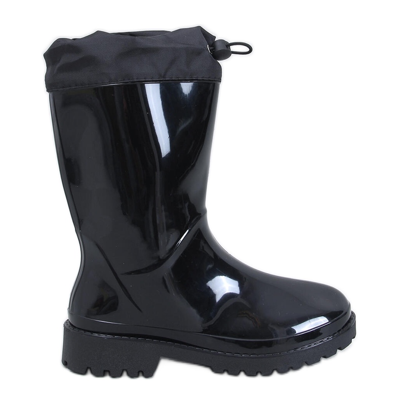 Kiffer Black lacquered Wellington boots with welt
