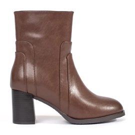 Brown leather women's ankle boots by Sergio Leone