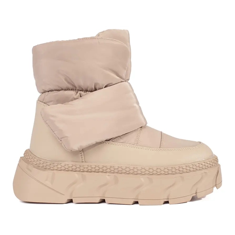 Seastar Beige insulated women's snow boots with a thick sole Seastar Beige insulated women's snow boots with a thick sole