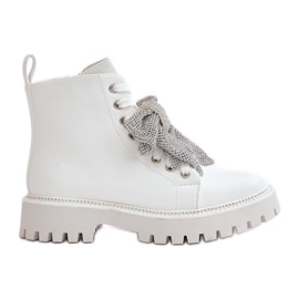 Women's Boots With a Bow, White Ocenttia