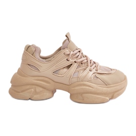 Beige Amoserna Women's Sneakers with a Chunky Sole