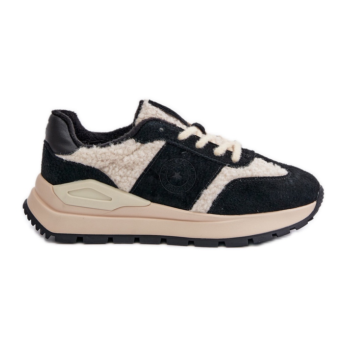 Women's Insulated Leather Sneakers Big Star OO274A318 HI-POLY System Black Women's Insulated Leather Sneakers Big Star OO274A318 HI-POLY System Black