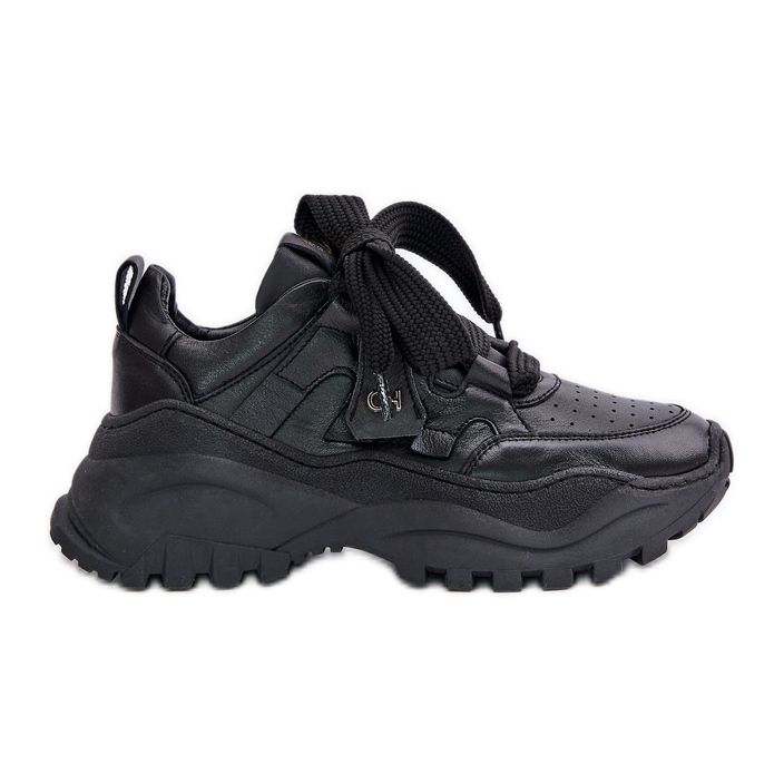 Women's Leather Sneakers Black CheBello 4583