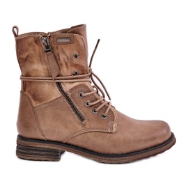 Women's Worker Boots Dark Beige Perfecto