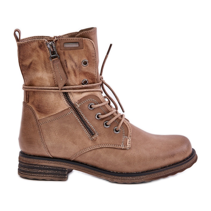 Women's Worker Boots Dark Beige Perfecto