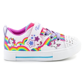 Skechers S-Lights Girls Twinkle Sparks Jumpin Clouds shoes 314809N-WMLT white