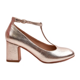 Mascara Women's pumps with eco-leather on the golden metalic post Mascara Women's pumps with eco-leather on the golden metalic post