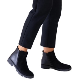 Black platform ankle boots made of Kirla eco-suede Black platform ankle boots made of Kirla eco-suede