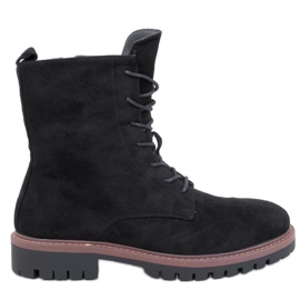 Simmer Black suede lace-up ankle boots Simmer Black suede lace-up ankle boots