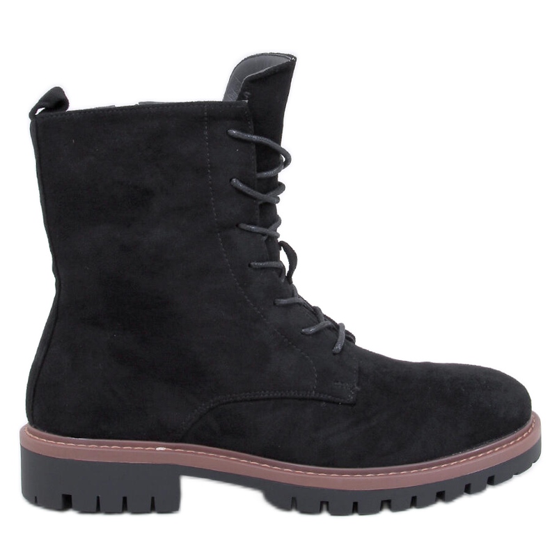 Simmer Black suede lace-up ankle boots